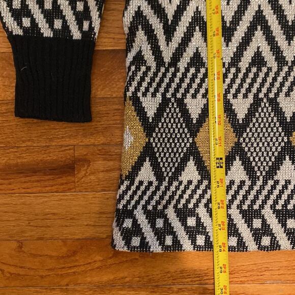 Diane Von Furstenberg Vintage 80-90 Metallic Abstract Print Knit Sweater Large - Picture 8 of 9
